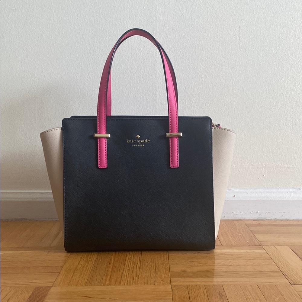 Kate Spade Black and Pink mini Tote with Color-Block Design